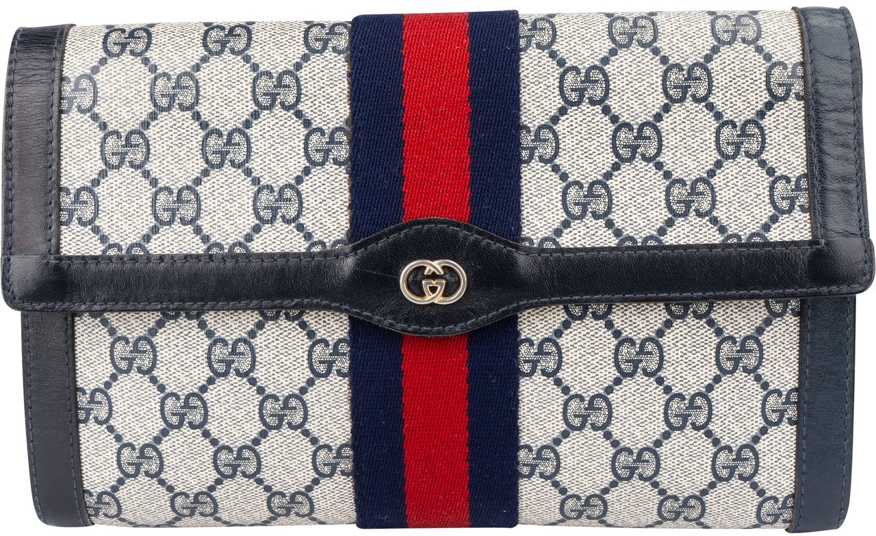 Gucci Gucci GG Monogram Vintage Clutch Blauw