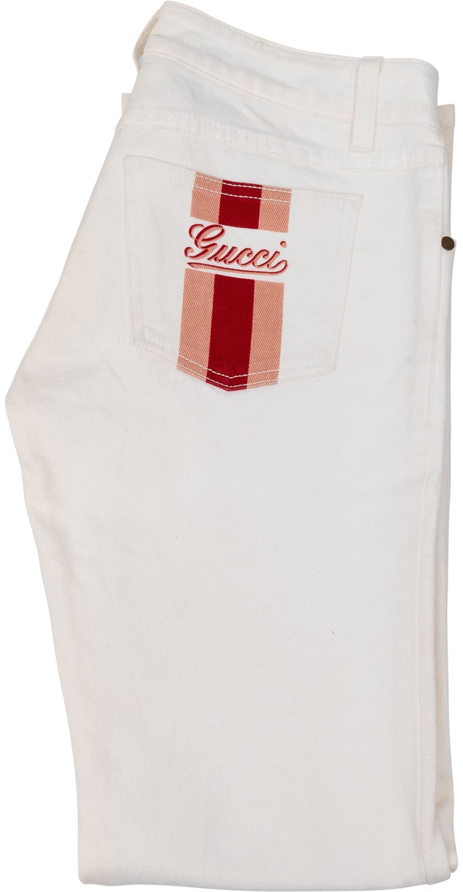 Gucci White Cotton Jeans (IT 38 / DE 34) Wit