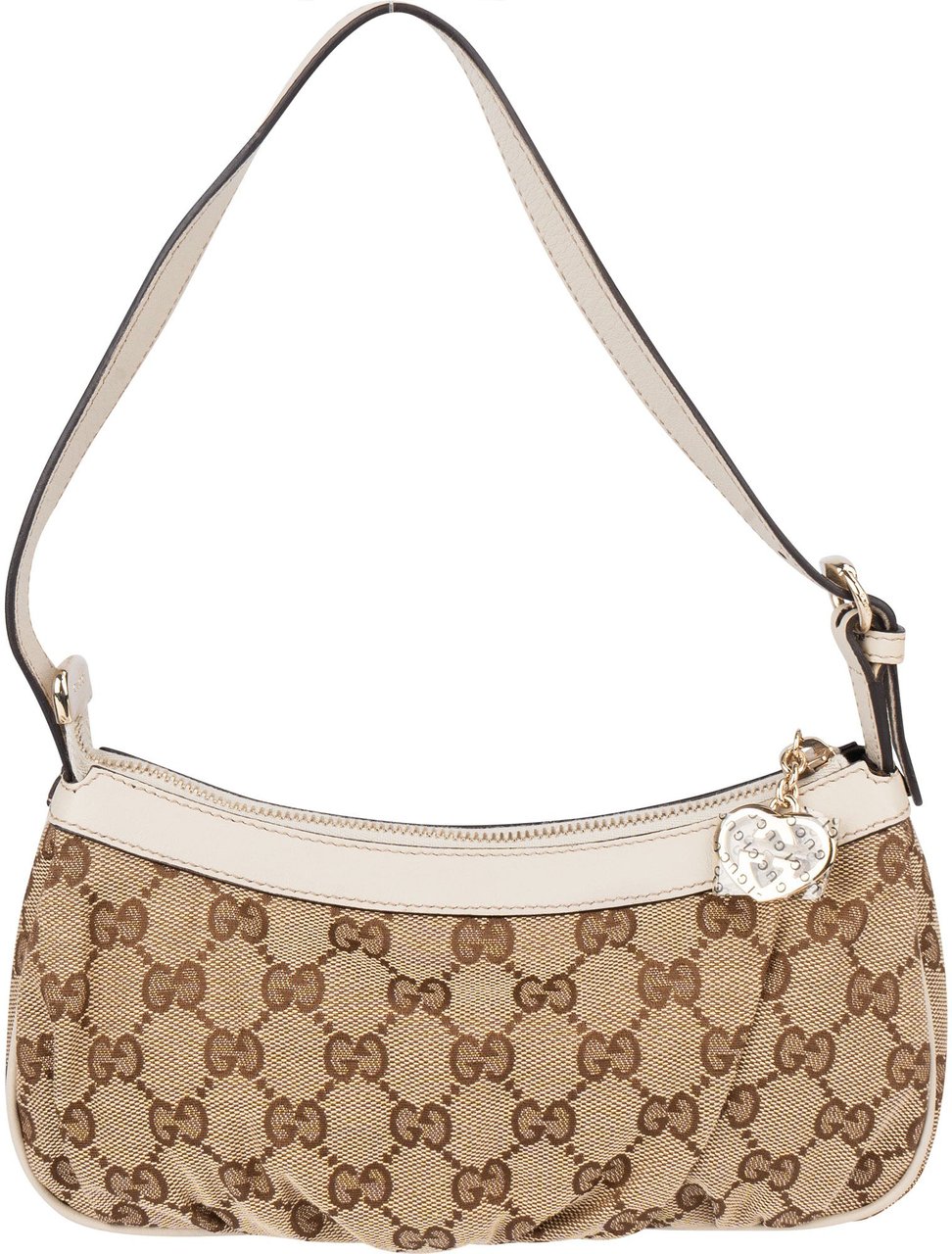 Gucci Gucci GG Monogram Heart Shoulder Bag Bruin