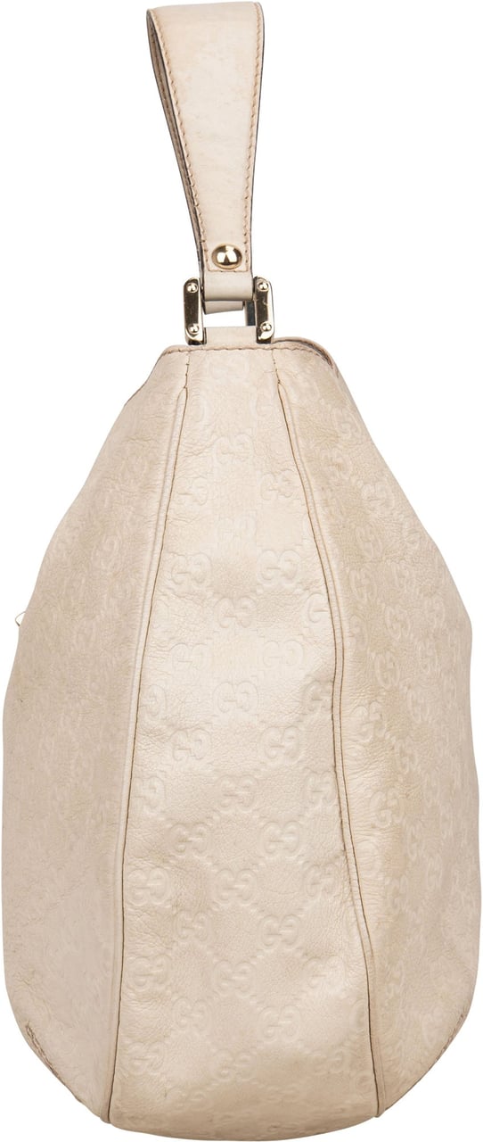 Gucci Leather GG Monogram Guccissima Handbag Wit