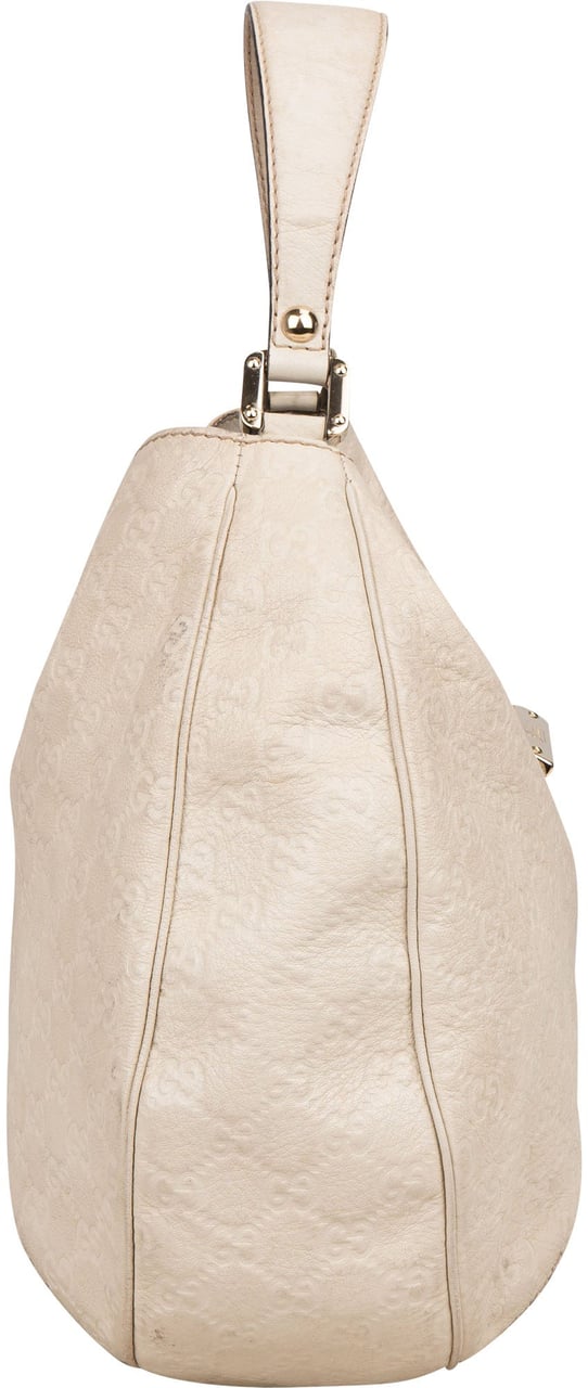 Gucci Gucci Leather GG Monogram Guccissima Handbag Wit