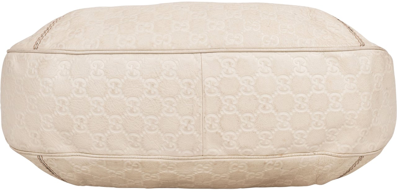 Gucci Leather GG Monogram Guccissima Handbag Wit