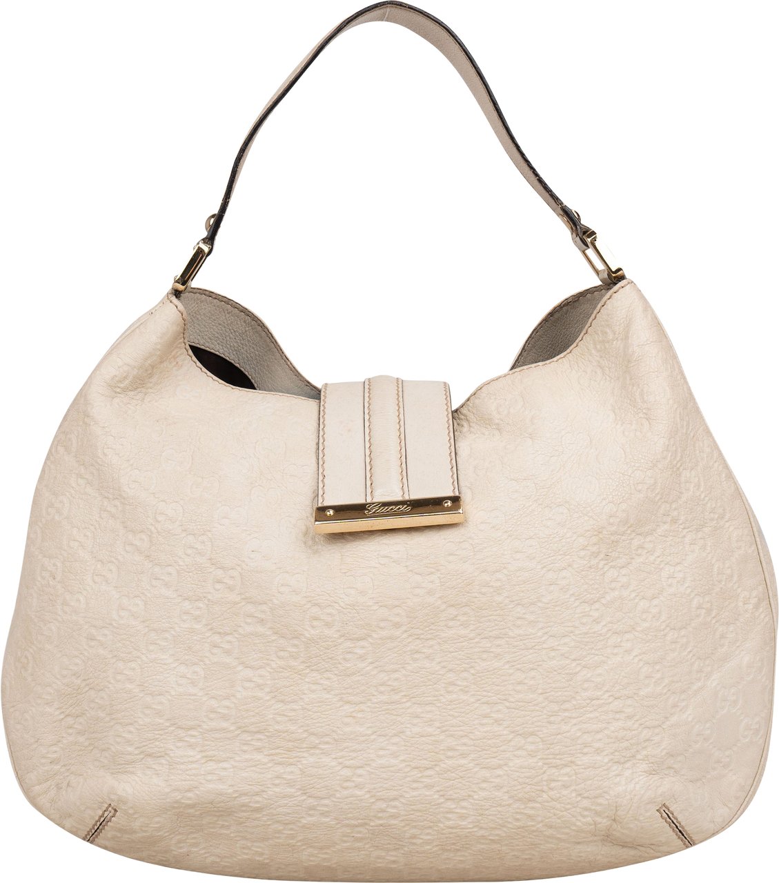 Gucci Leather GG Monogram Guccissima Handbag Wit