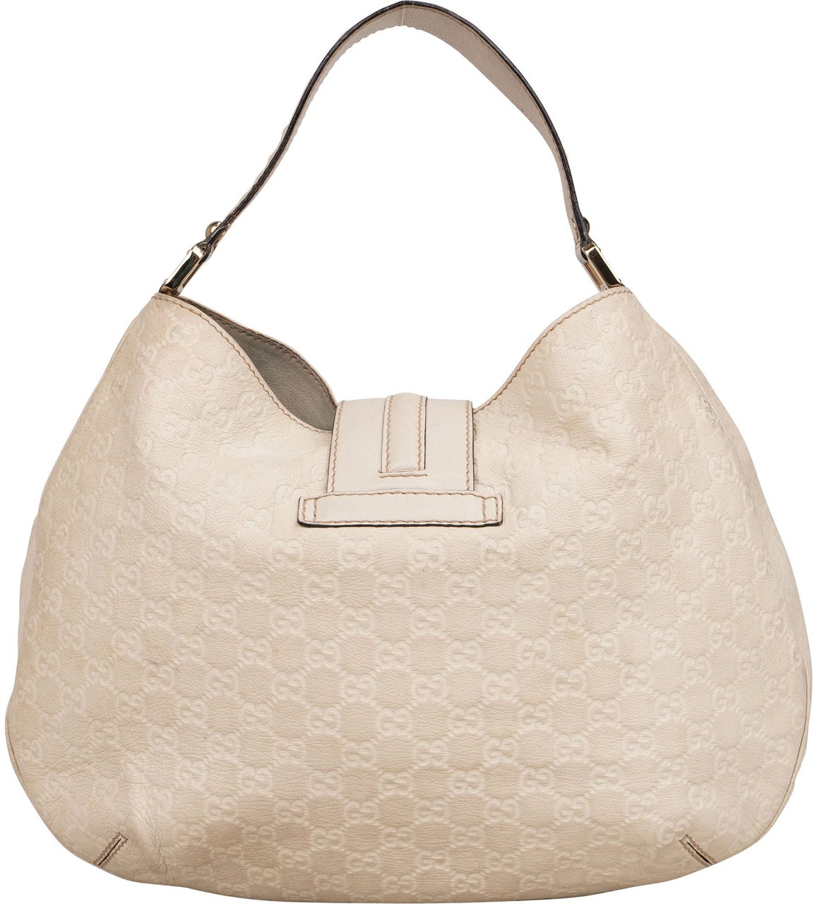 Gucci Gucci Leather GG Monogram Guccissima Handbag Wit