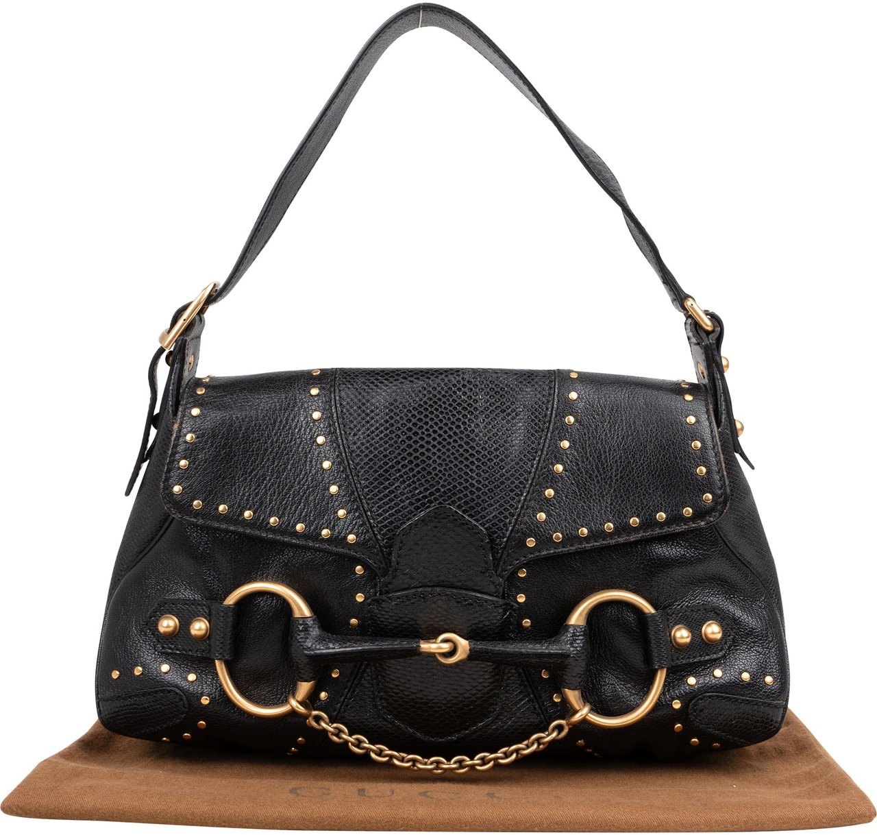 Gucci Gucci Black Limited Python Horsebit By Tom Ford Handbag Zwart