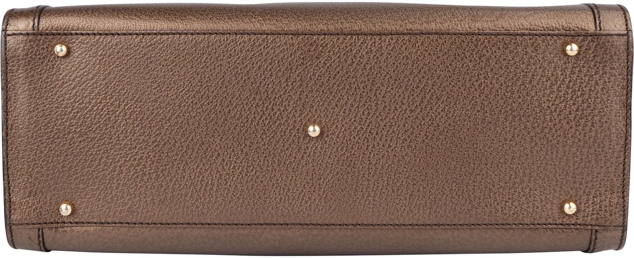 Gucci Gucci Leather Bamboo Handbag Bruin