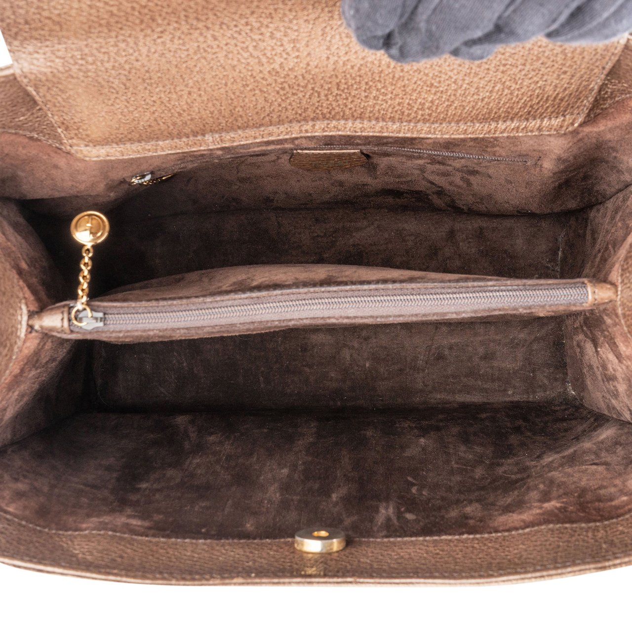 Gucci Gucci Leather Bamboo Handbag Bruin