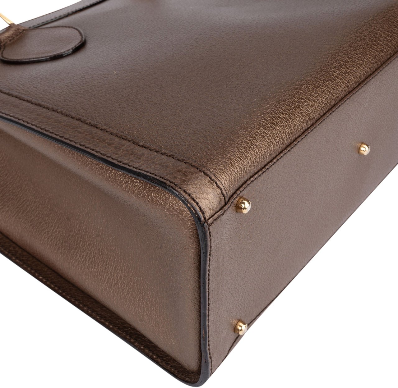 Gucci Gucci Leather Bamboo Handbag Bruin