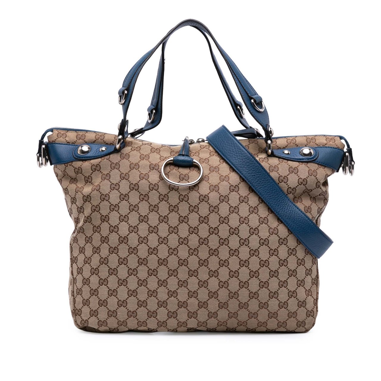 Gucci Large GG Canvas Icon Bit Satchel Bruin