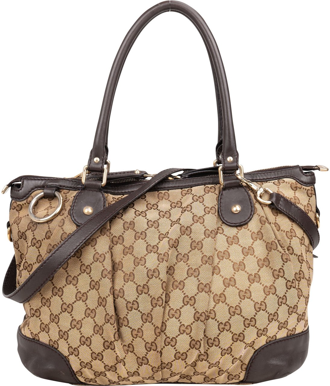 Gucci Gucci GG Monogram Sukey Handbag Bruin