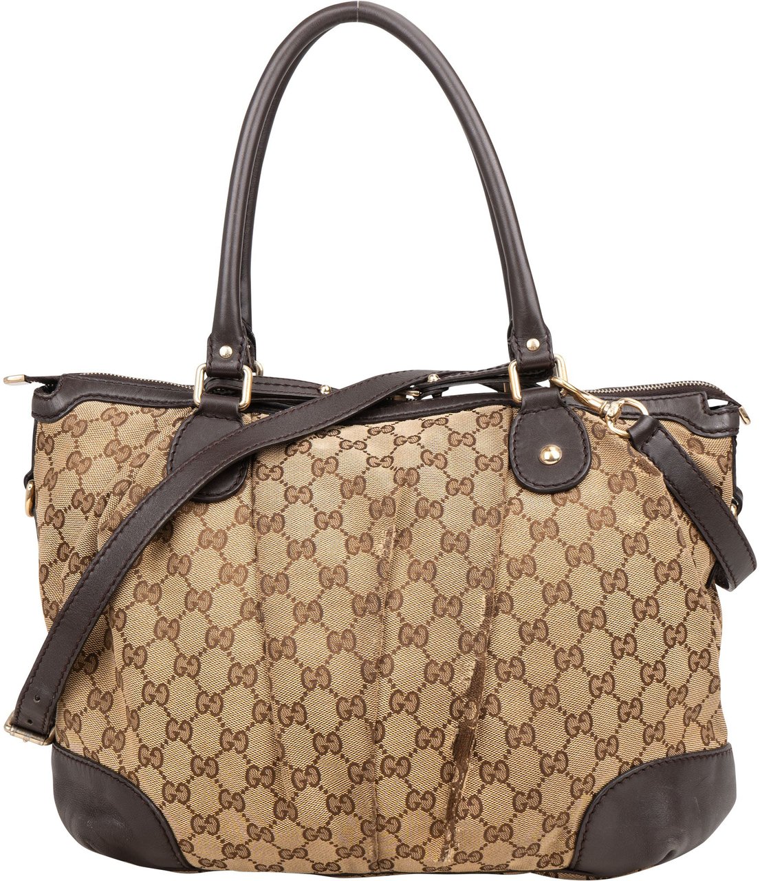 Gucci Gucci GG Monogram Sukey Handbag Bruin