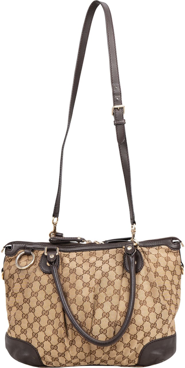 Gucci Gucci GG Monogram Sukey Handbag Bruin