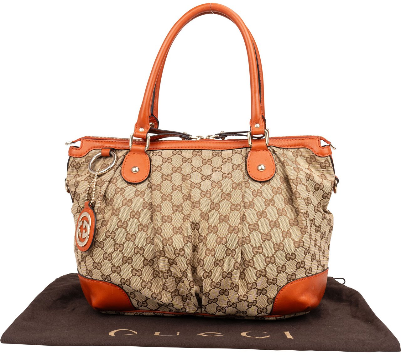 Gucci Gucci GG Monogram Sukey Handbag Bruin