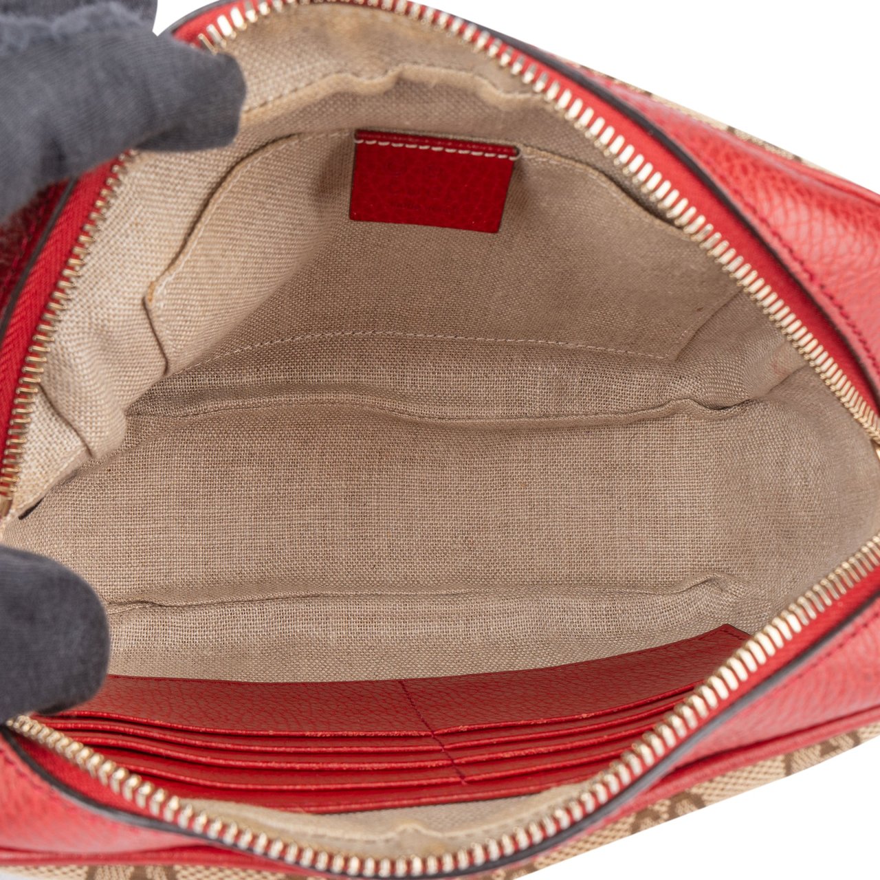 Gucci Gucci GG Monogram Bree Crossbody Bag Bruin