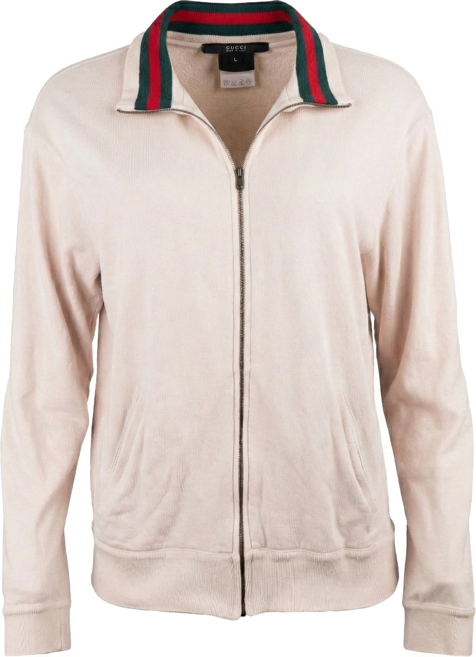 Gucci Gucci White Cotton Stripes Men Jacket (L) Wit