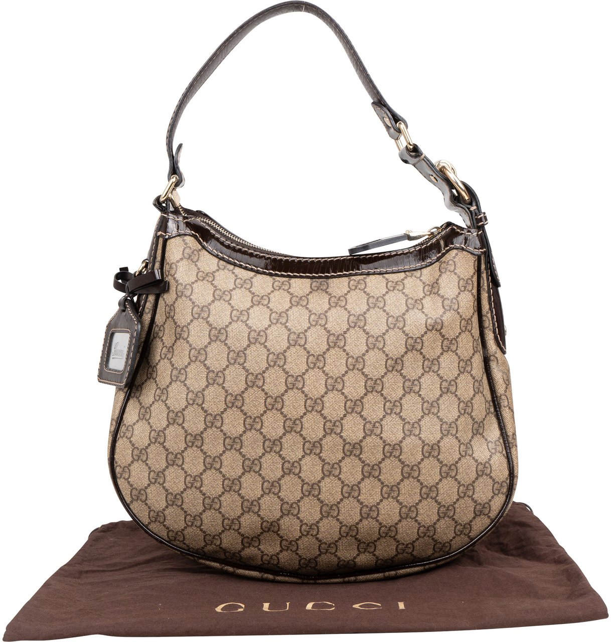 Gucci Gucci GG Monogram Hobo Bag Bruin