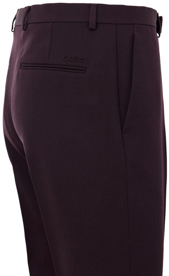 Gucci Bordeaux Wool Dress Pants Maroon