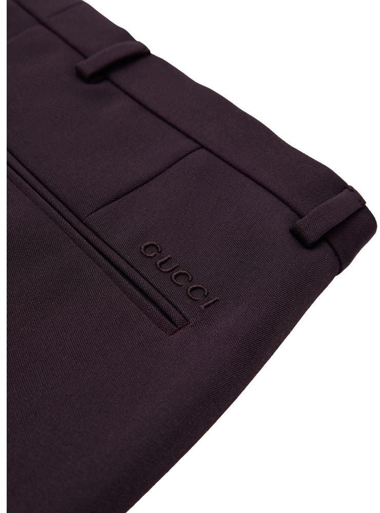 Gucci Bordeaux Wool Dress Pants Maroon
