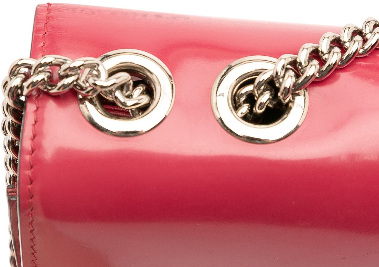 Gucci Medium Patent Dollar Interlocking G Crossbody Rood