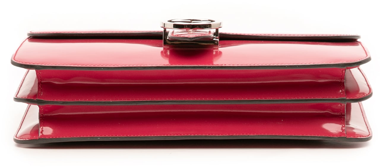 Gucci Medium Patent Dollar Interlocking G Crossbody Rood