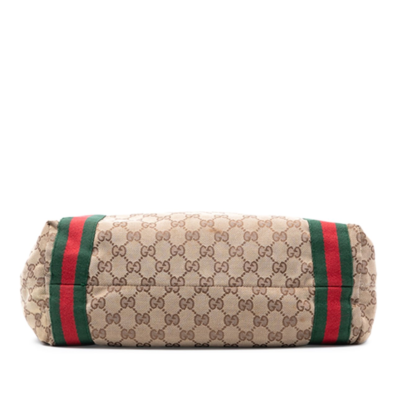 Gucci GG Canvas Web Tote Bruin