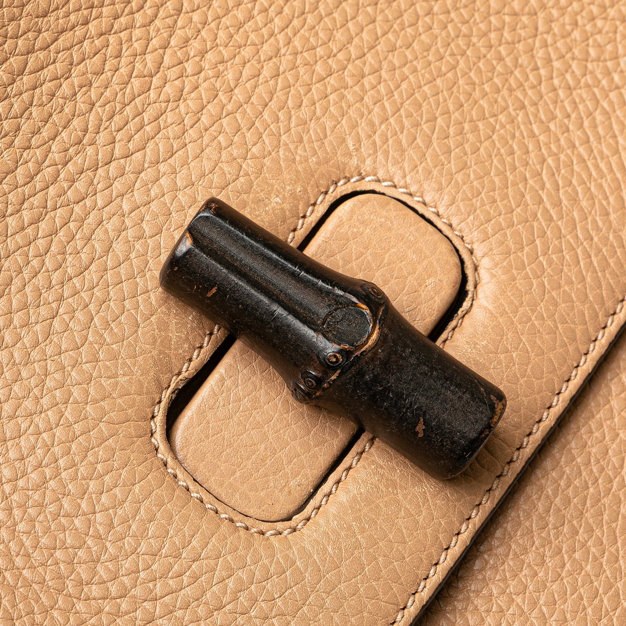 Gucci Large Leather Bamboo Daily Satchel Bruin