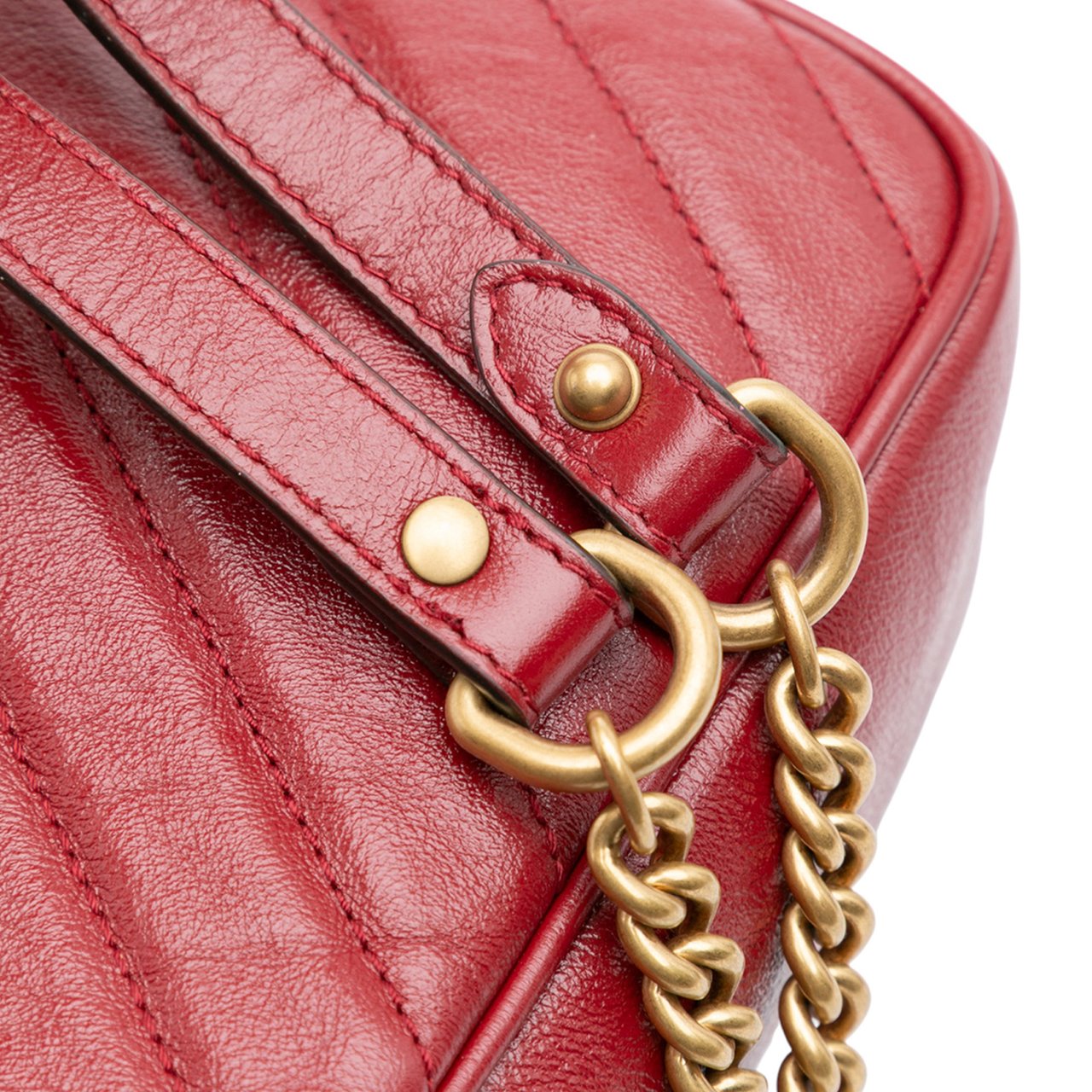 Gucci GG Marmont Matelasse Leather Double Zip Crossbody Rood