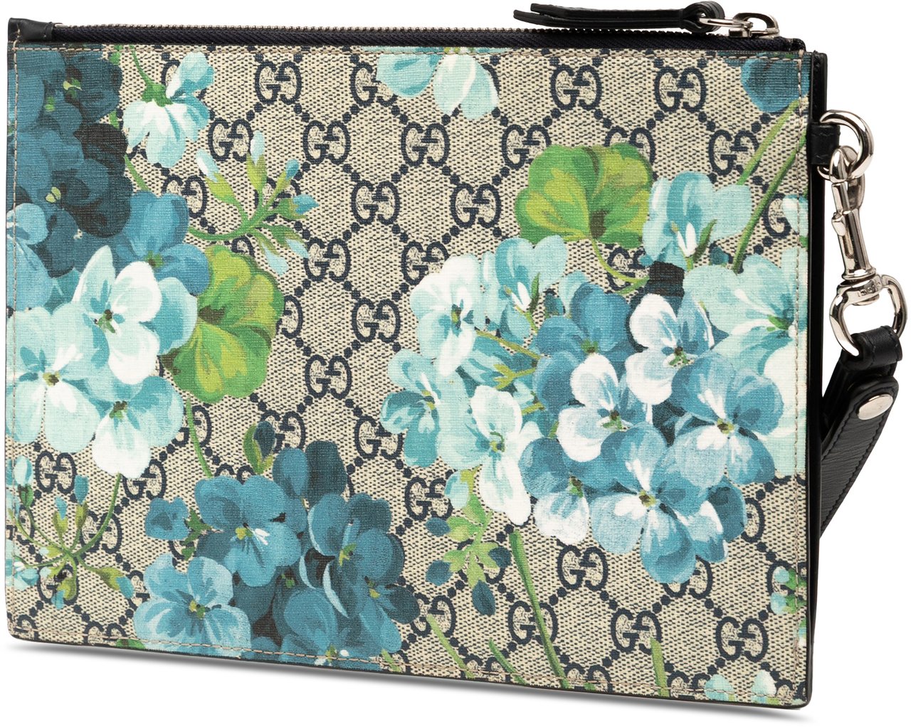 Gucci GG Supreme Blooms Clutch Blauw