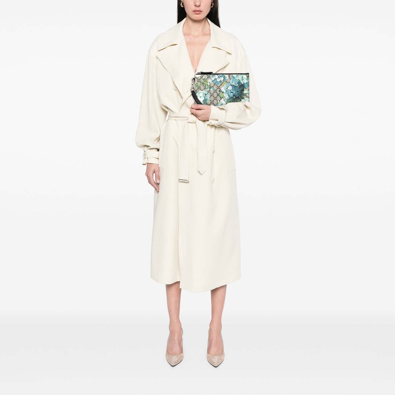 Gucci GG Supreme Blooms Clutch Blauw