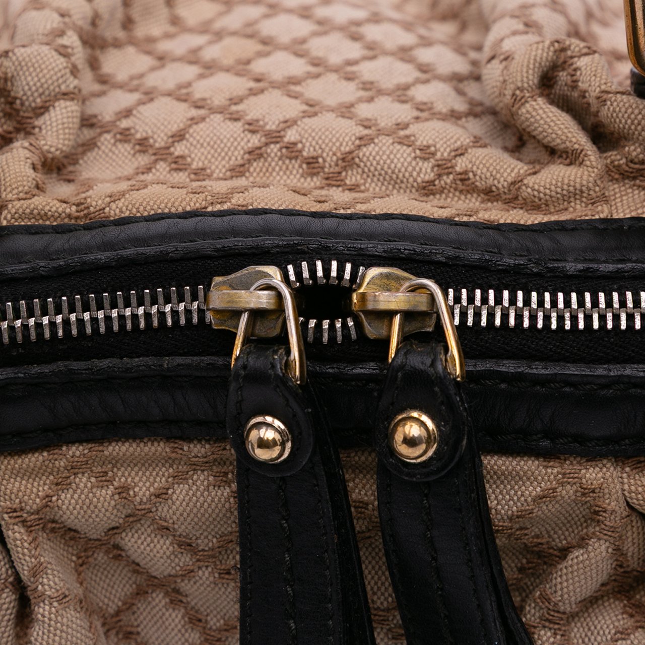 Gucci Diamante Canvas Sukey Satchel Bruin