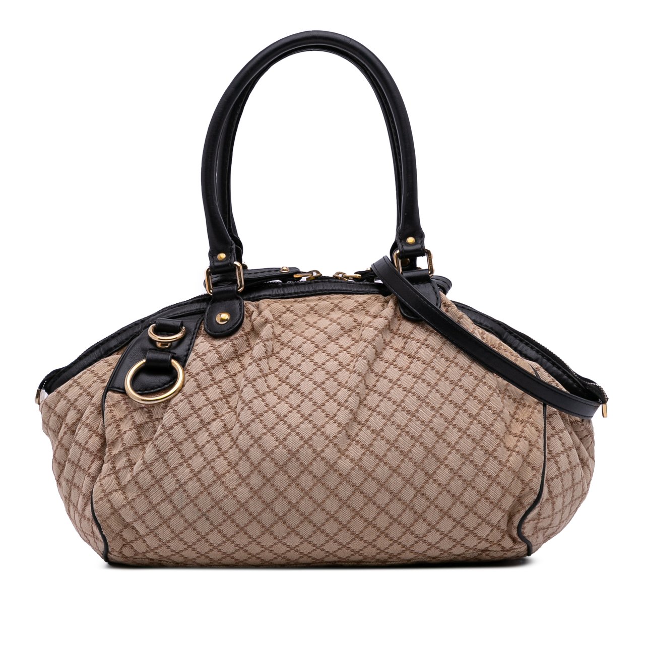 Gucci Diamante Canvas Sukey Satchel Bruin