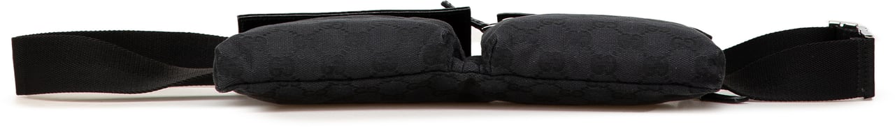 Gucci GG Canvas Double Pocket Belt Bag Zwart