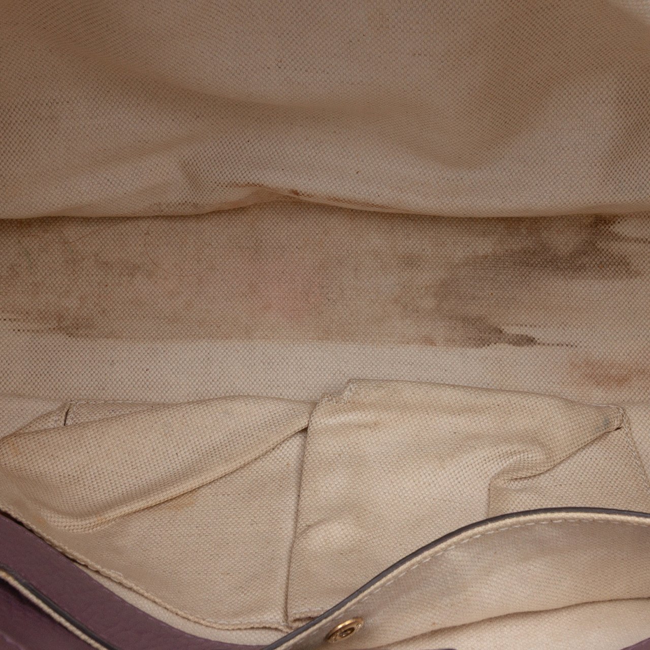 Gucci Medium Calfskin Bamboo Shopper Satchel Paars