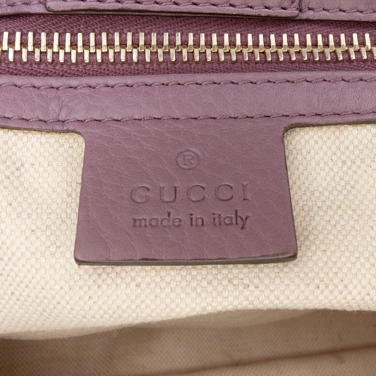 Gucci Medium Calfskin Bamboo Shopper Satchel Paars