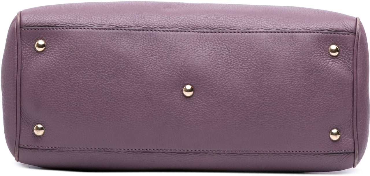 Gucci Medium Calfskin Bamboo Shopper Satchel Paars