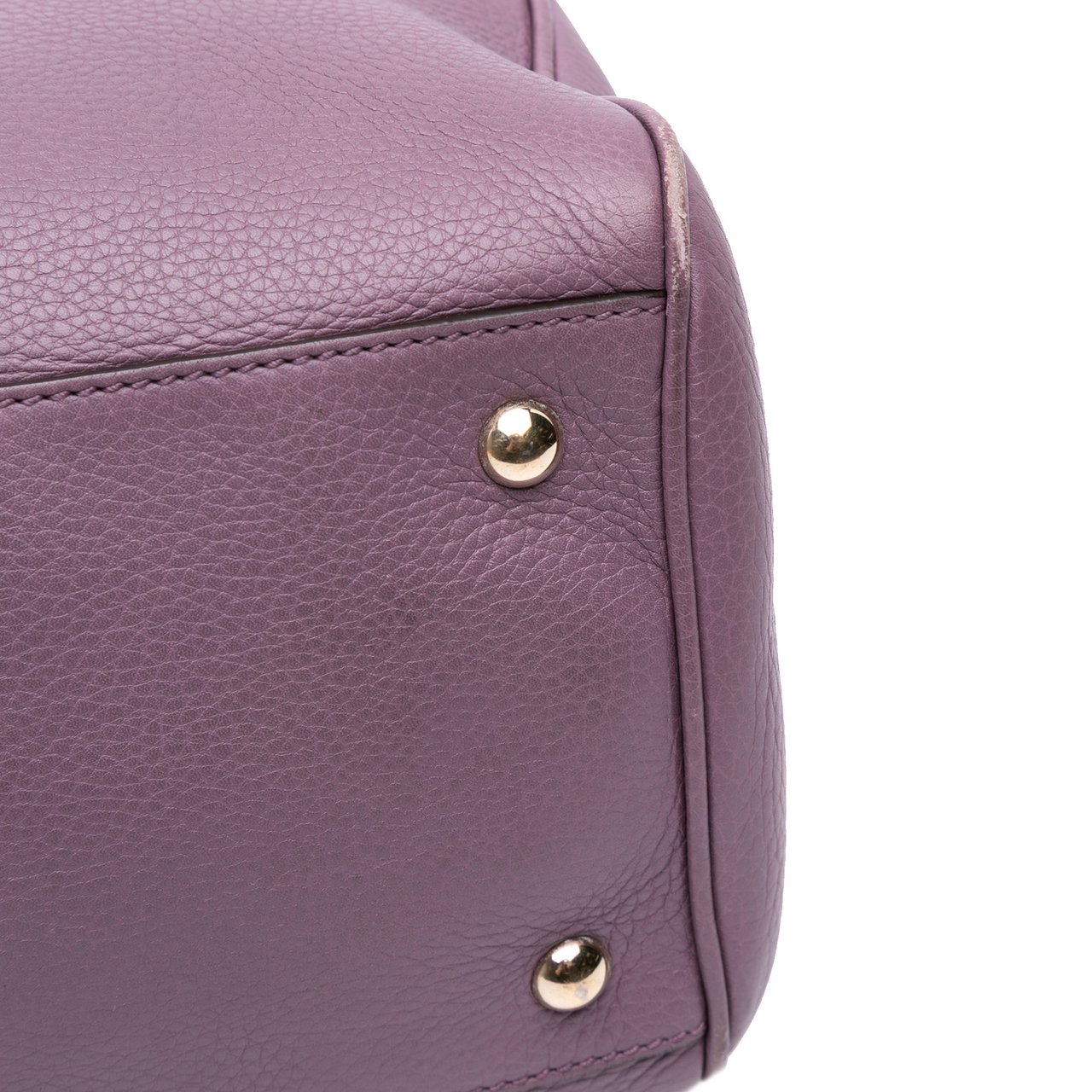 Gucci Medium Calfskin Bamboo Shopper Satchel Paars