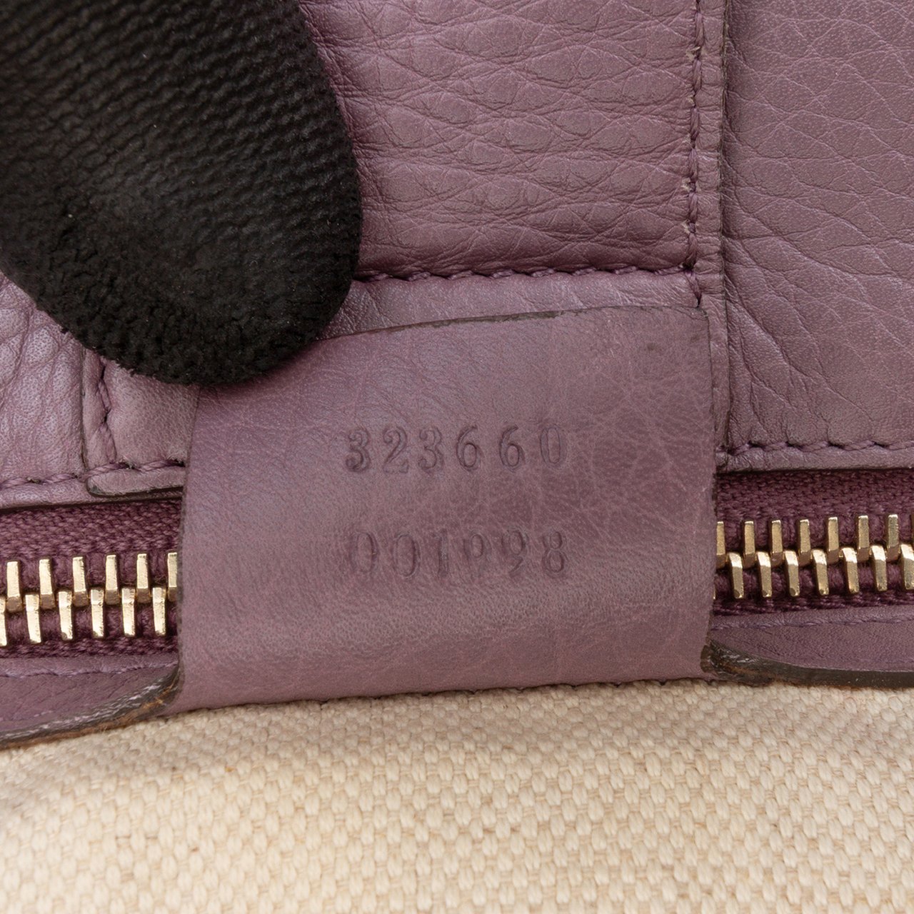 Gucci Medium Calfskin Bamboo Shopper Satchel Paars