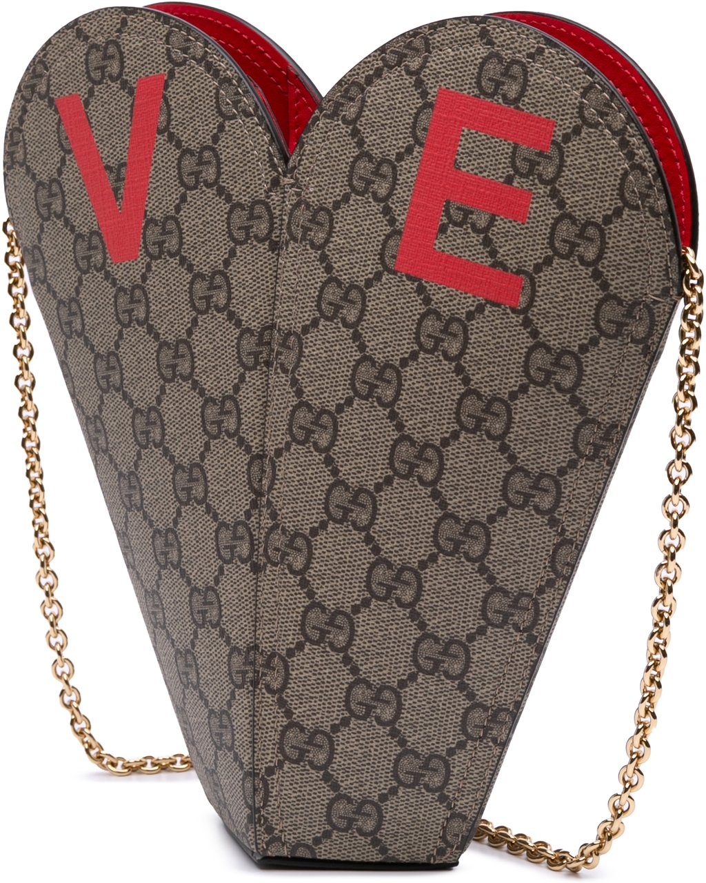 Gucci Valentines Day GG Supreme Love Heart Bag Bruin