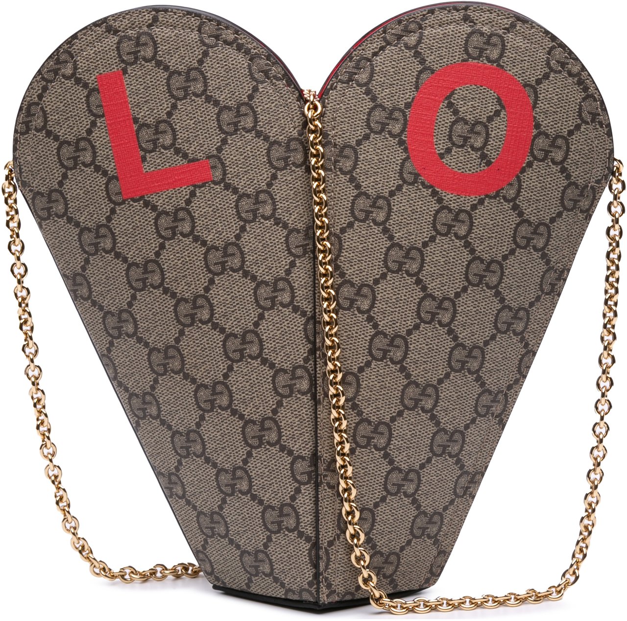 Gucci Valentines Day GG Supreme Love Heart Bag Bruin
