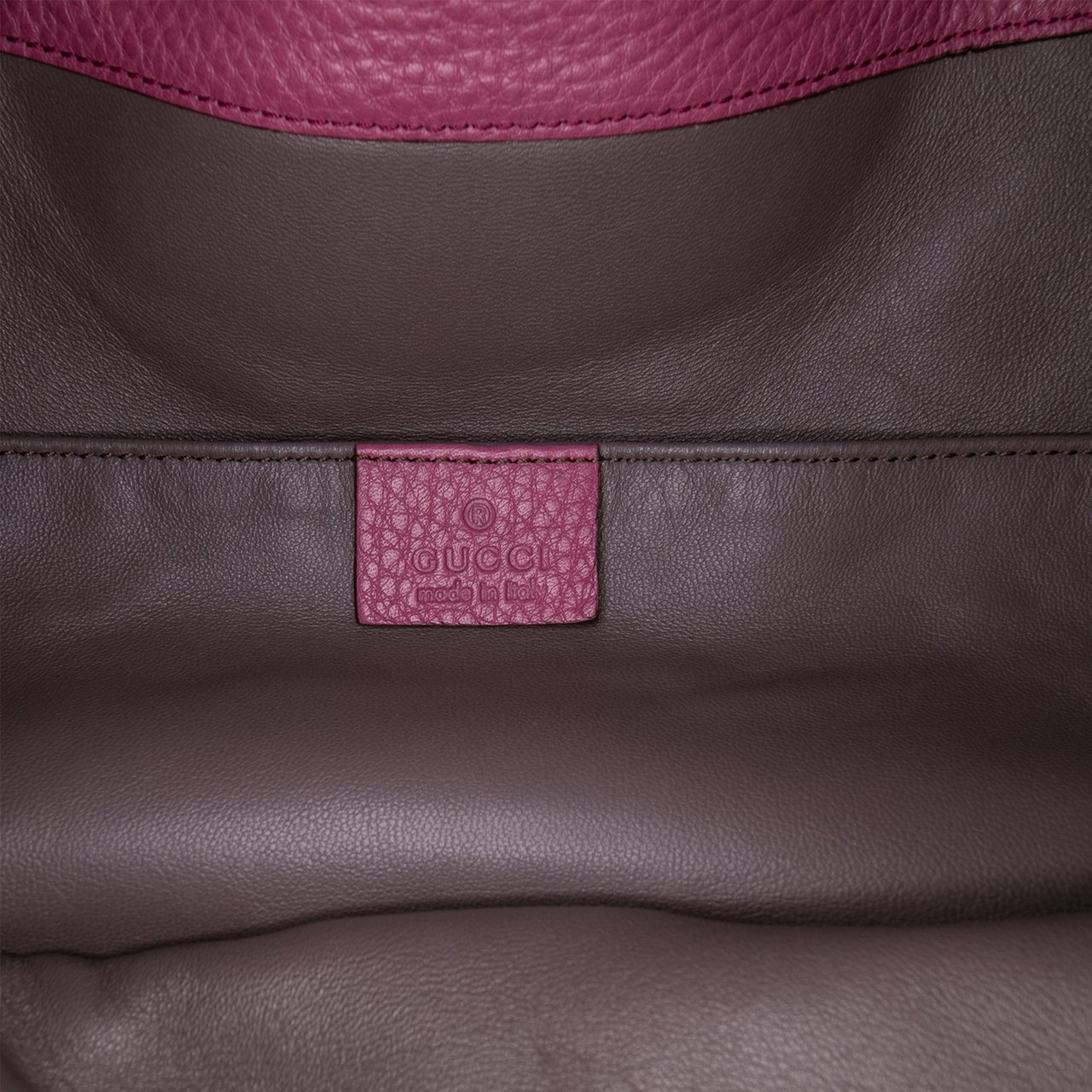 Gucci Pebbled Calfskin Miss Bamboo Bucket Bag Paars