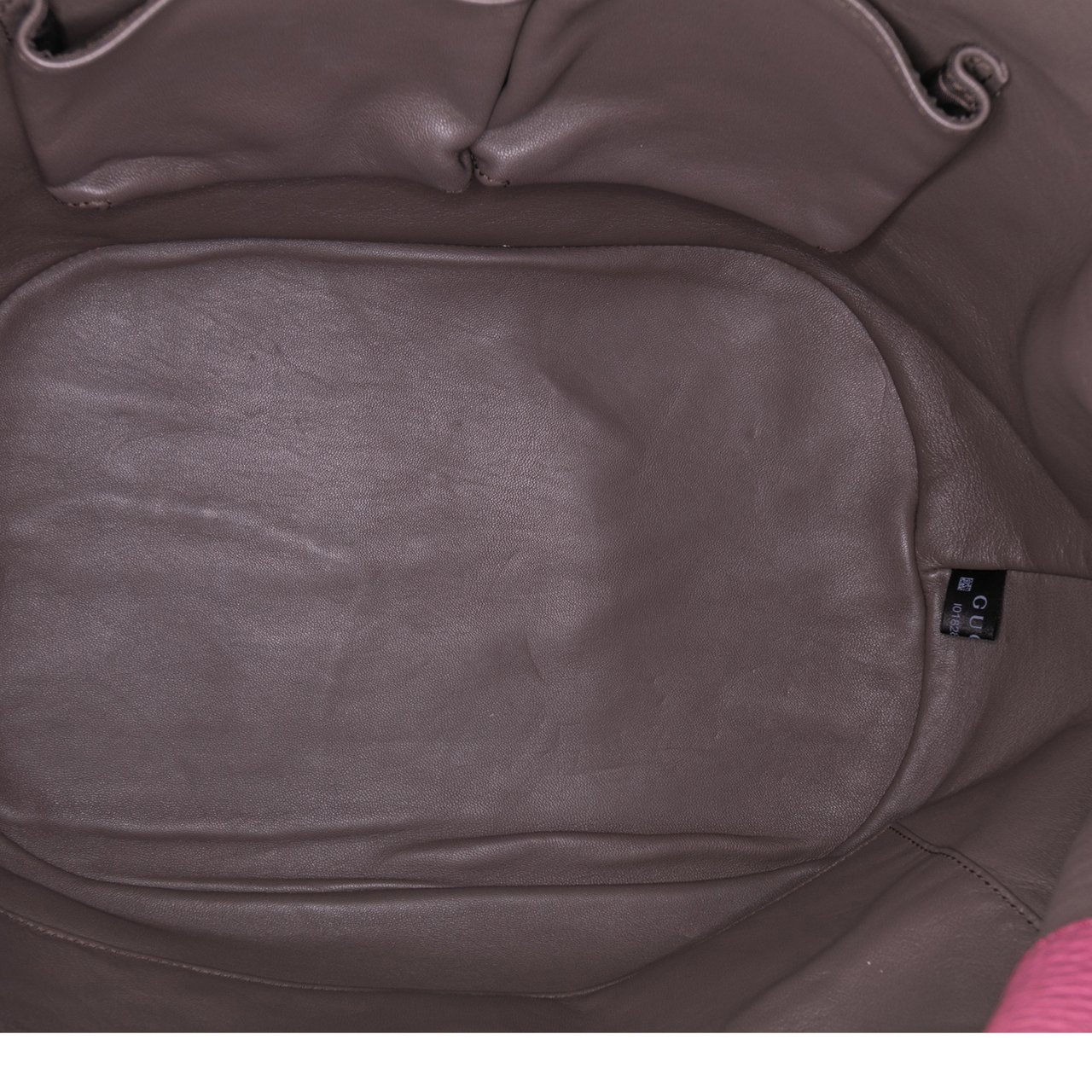 Gucci Pebbled Calfskin Miss Bamboo Bucket Bag Paars