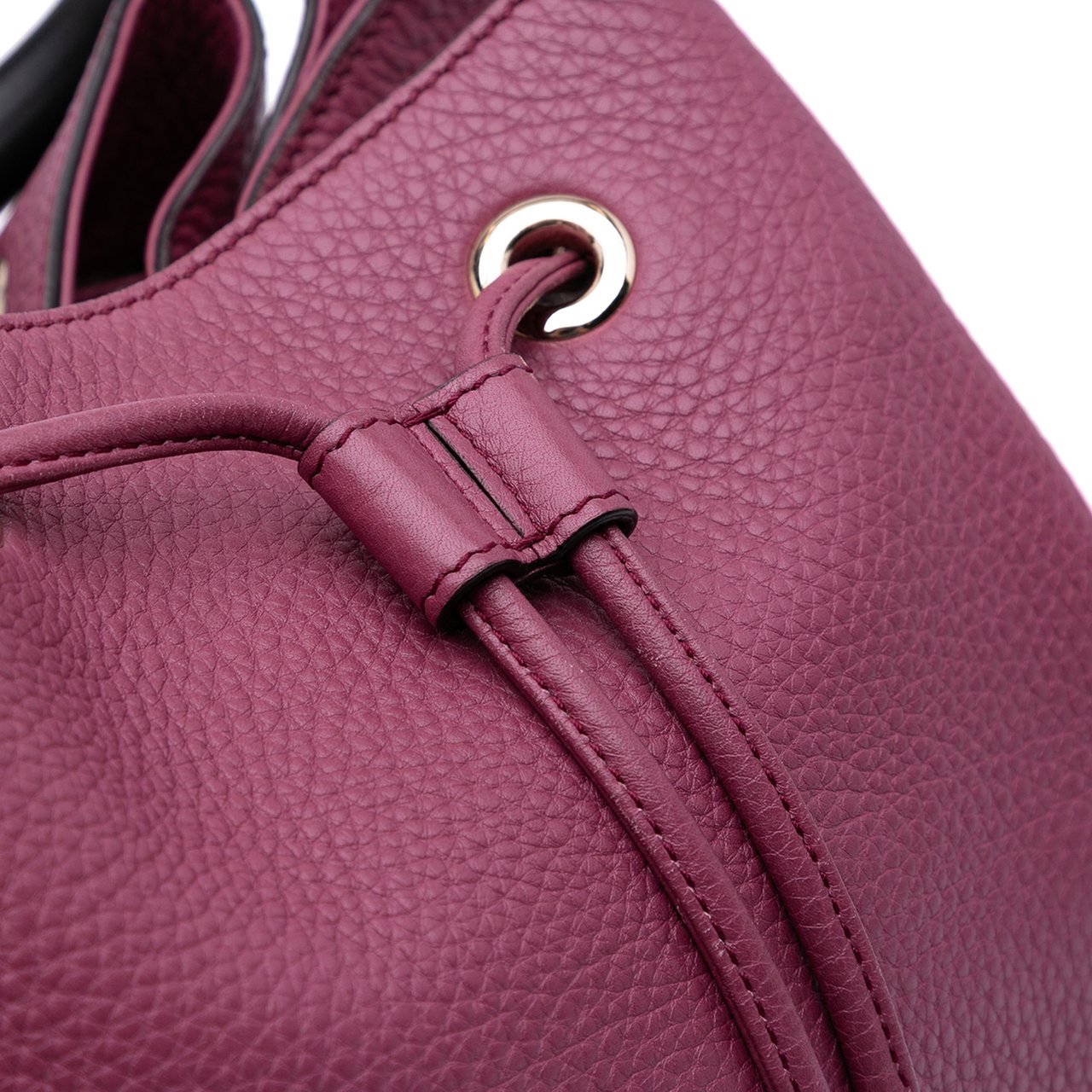 Gucci Pebbled Calfskin Miss Bamboo Bucket Bag Paars