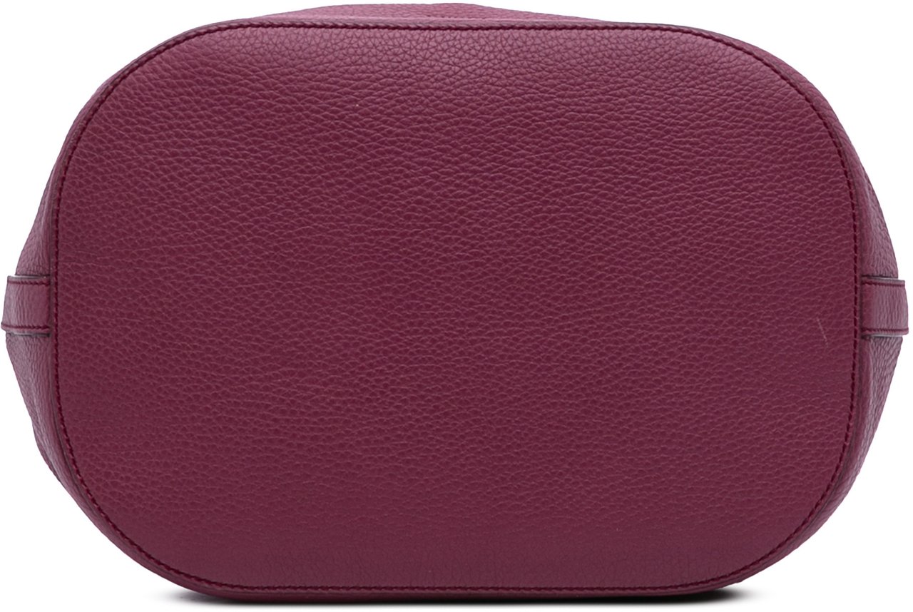 Gucci Pebbled Calfskin Miss Bamboo Bucket Bag Paars