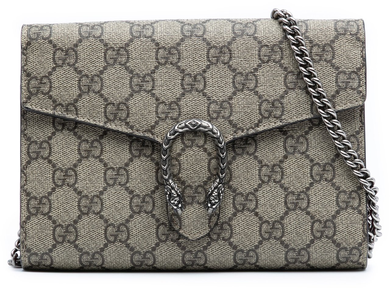 Gucci GG Supreme Dionysus Chain Wallet Bruin