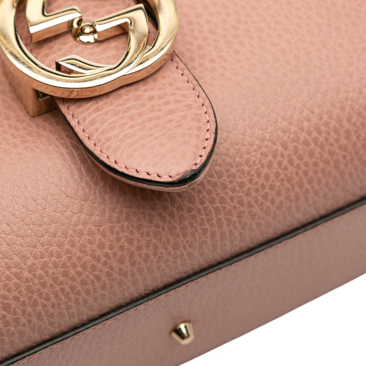 Gucci Small Dollar Calfskin Interlocking G Satchel Roze