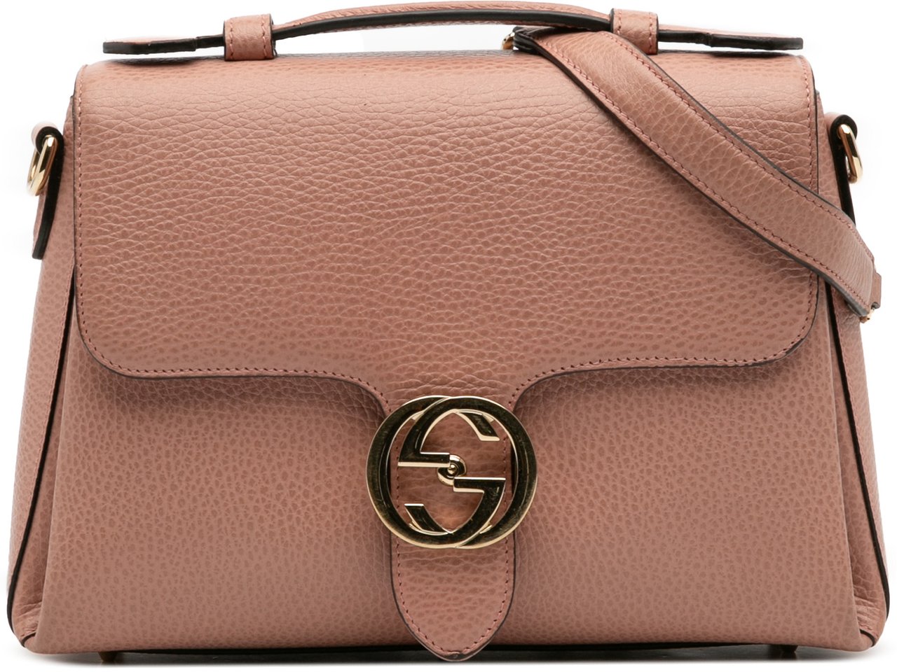 Gucci Small Dollar Calfskin Interlocking G Satchel Roze