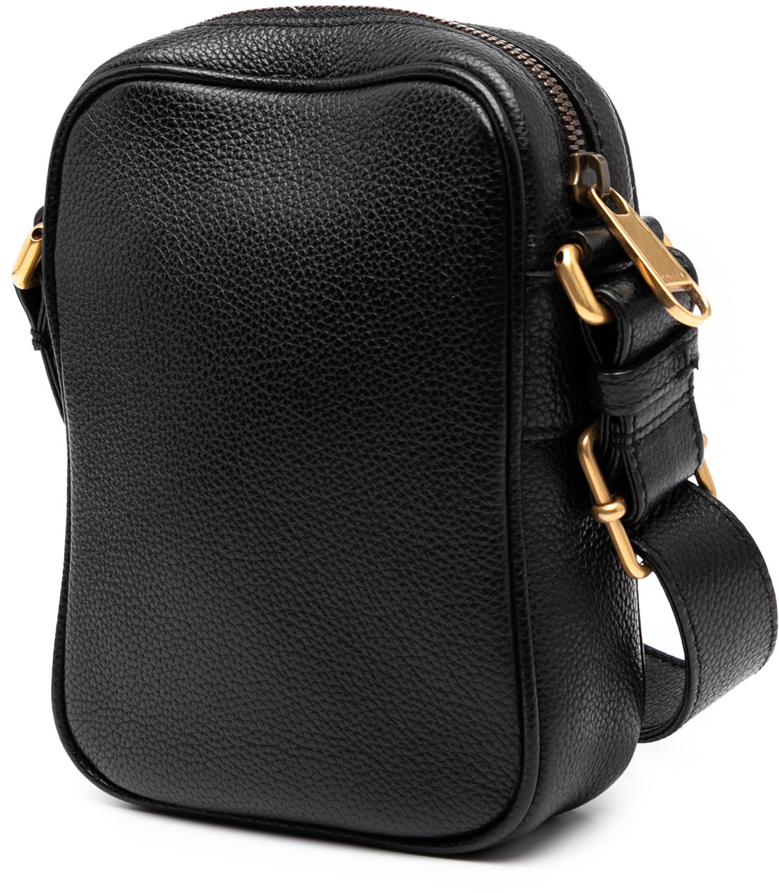 Gucci Mini Grained Calfskin Logo Crossbody Zwart