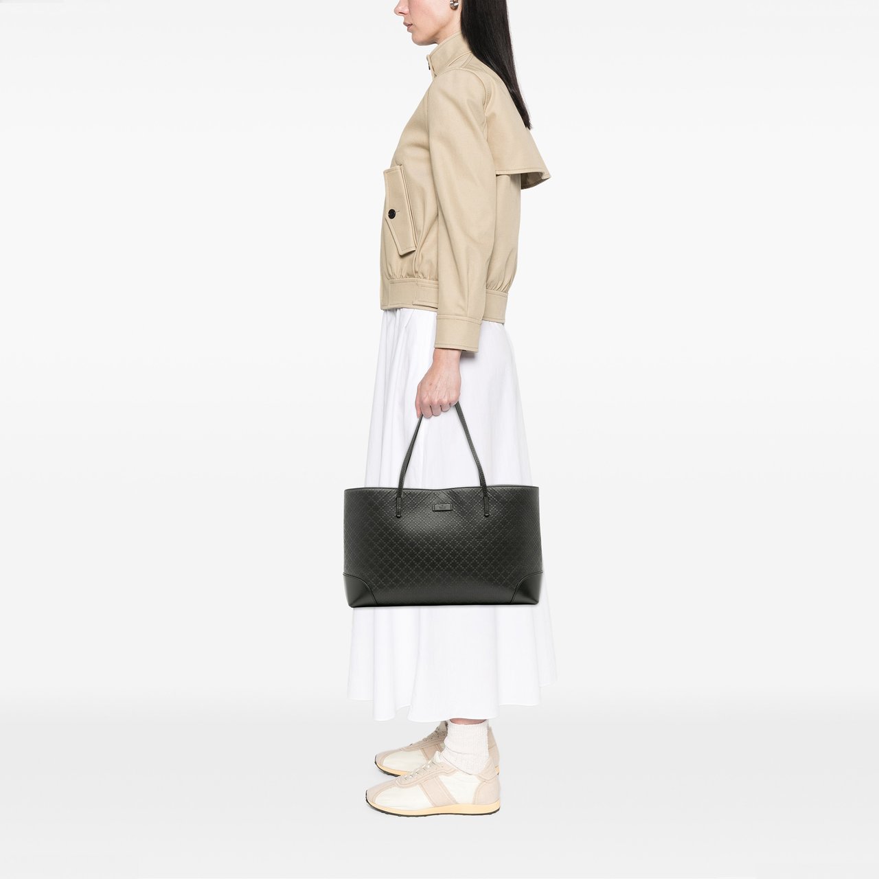 Gucci Leather Diamante Bright Hilary Lux Tote Zwart