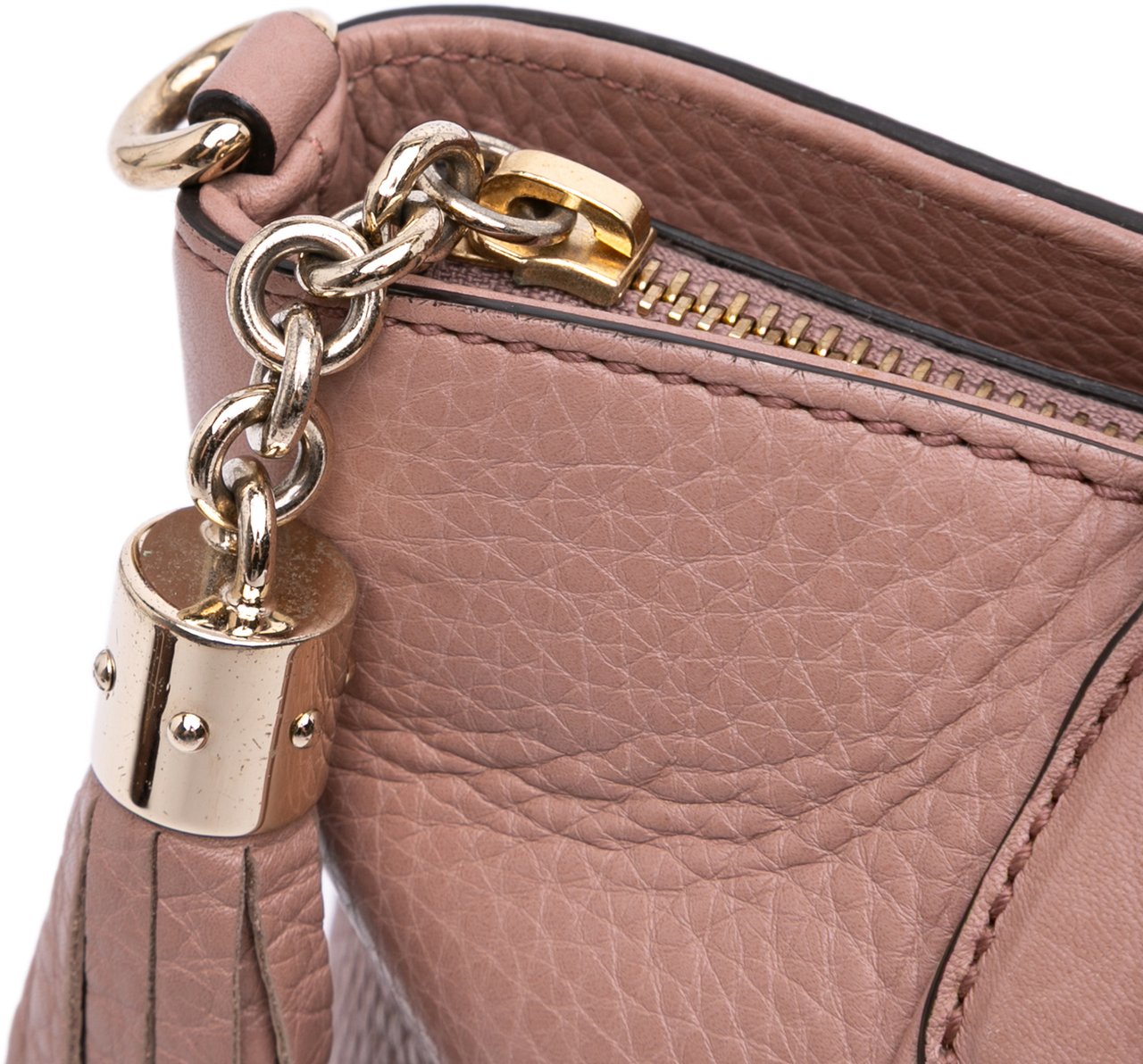 Gucci Small Pebbled Leather Soho Cellarius Satchel Roze