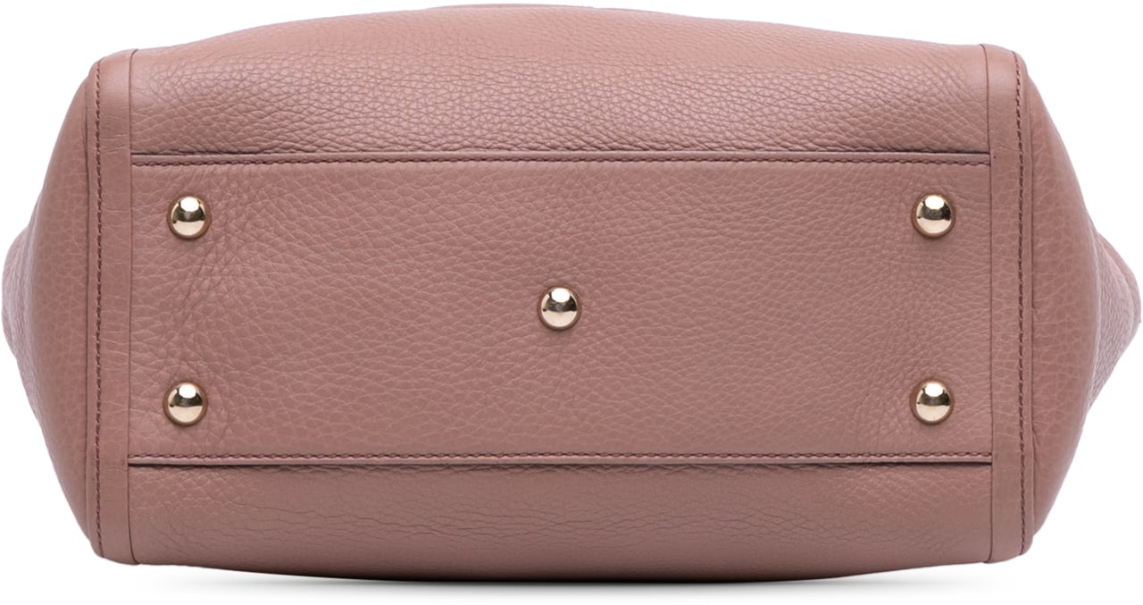 Gucci Small Pebbled Leather Soho Cellarius Satchel Roze
